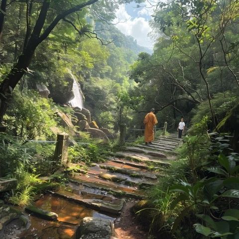 蓮花山下，微風輕拂，感受自然的氣息與溫暖的陽光