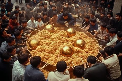 舌尖上的鄉(xiāng)愁青島膠南泊里大集上的一道名吃:海鮮燴餅!