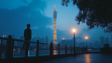 夜幕低垂，星辰點點，廣州這座燈火輝煌的不夜城正演繹著它獨有的繁華與喧囂