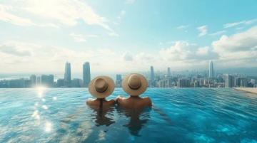 海邊天際玻璃棧道與15米高空無(wú)邊際泳池探險(xiǎn)之旅