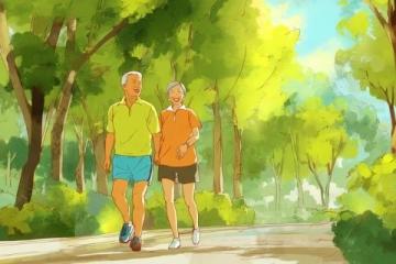 中年文人秋日漫步公園吟詩邀對聯短視頻腳本