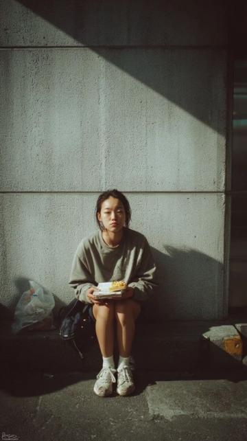 女孩路邊吃炒飯遇到流浪漢,她的反應(yīng)溫暖人心