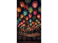 五一假期，寧夏中衛(wèi)向陽街變成流動的河流，熱鬧的夜晚增添夢幻色彩。