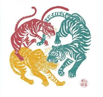 清朝姚墅鄉(xiāng)民在山上突遇老虎,虎一個劍步撲倒了他,利爪抓傷臉頰血流不止