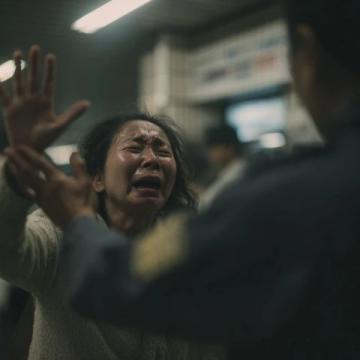 進(jìn)電梯前的她感動(dòng)得熱淚盈眶