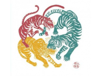 清朝姚墅鄉(xiāng)民在山上突遇老虎，虎一個劍步撲倒了他，利爪抓傷臉頰血流不止