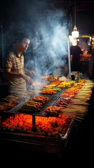 **1.多元美食體驗(yàn)夜市小吃與特色料理**