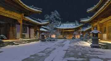 春雪裝點下的景州塔廣場