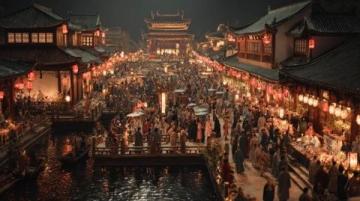 夜晚的汕頭：華僑公園海濱長廊燈火璀璨，人流不息