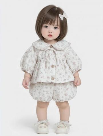 2025夏日新款女童時(shí)尚套裝:6-12歲純真甜美潮流搭配