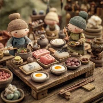 七臺河城市風光、美食和特色小吃。