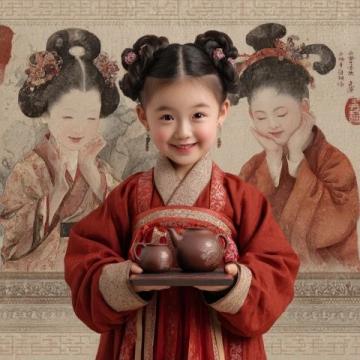 鮑蕾母女三人古裝寫真顏值爆表，貝兒簡直是陸毅翻版！網友們都在討論這對母女的五官和身材。