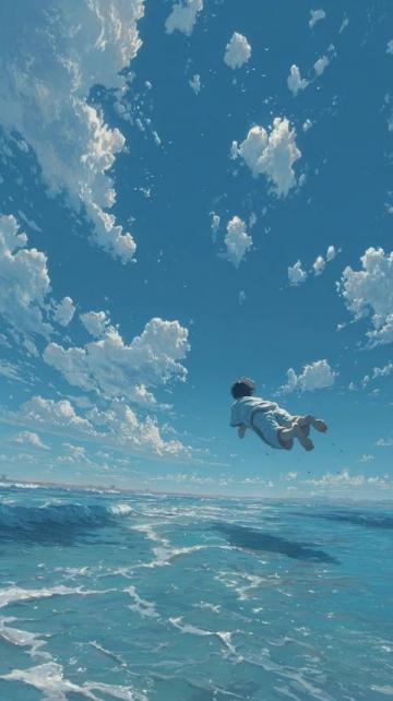 天空與水中的美麗相遇