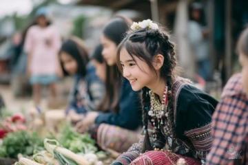 巴州區興文小學校園農場種蔬菜，校門口擺攤搞義賣