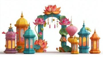 榮昌地標煥新裝 燈籠鮮花迎五一游客