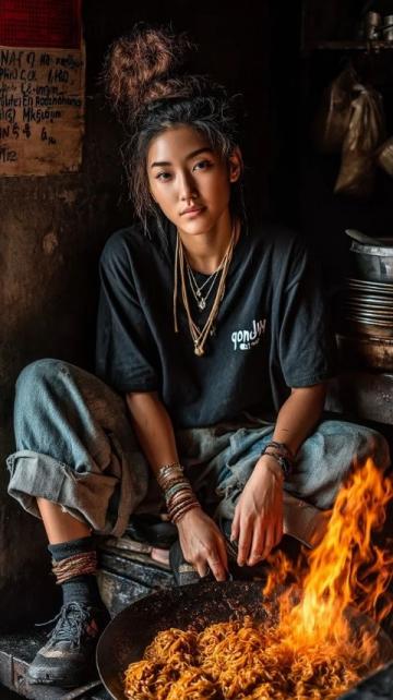女孩路邊吃炒飯遇到流浪漢,她的反應(yīng)溫暖人心