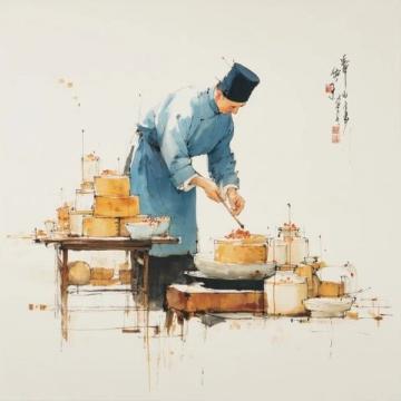 今天仍舊是吃粥配饅頭,粥的古文"鬻",形象,妙!鬻,粥與鬲組合,上下偏旁