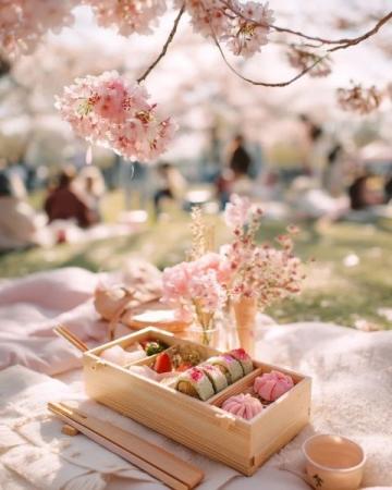 野餐調(diào)色盤用零食潑灑夏日的莫奈花園