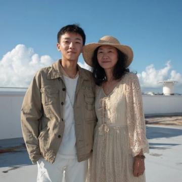 陸毅攜家人回哈爾濱老家探親