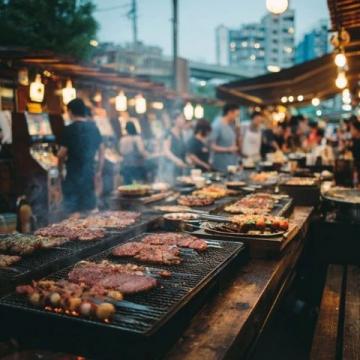 探秘新密美食夜市：文昌大公雞與炭火羊排的魅力