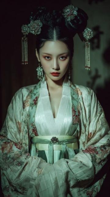 鮑蕾母女三人古裝寫真顏值爆表，貝兒簡直是陸毅翻版！網友們都在討論這對母女的五官和身材。
