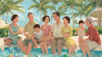攜老帶幼,一家團圓,三亞夏日溫馨之旅