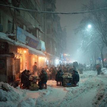 淄博顏神美食街在雪后依舊熱鬧