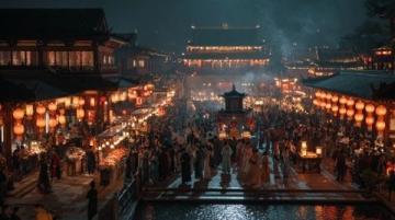 長春桂林胡同美食街夜色中熱鬧非凡