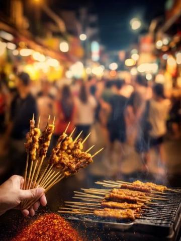 夜幕下的棗莊東湖夜市美景與美食共賞