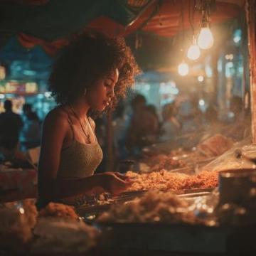 女孩路邊吃炒飯遇到流浪漢，她的反應溫暖人心