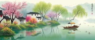 桃花湖度假水域風光,風格文案任你挑選