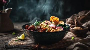 鄭州美食豐富多樣，有燴面、胡辣湯等面食，黃河大鯉魚、汴京烤鴨等肉類菜品