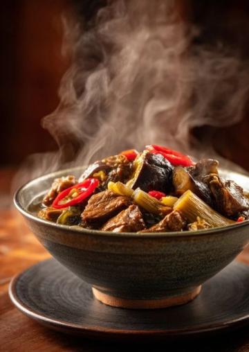 阜陽界首黃牛肉燜荊芥:皖北風味的獨特味覺盛宴