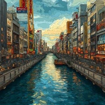 大阪：日本的次大城市，坐落在大阪平原西部，面向太平洋