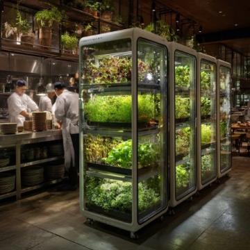 上海盒馬天空農(nóng)場商場8樓的蔬菜工廠
