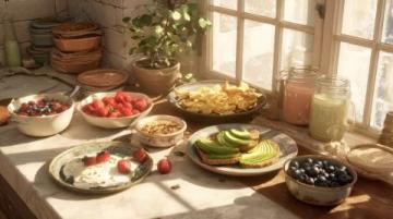 早晨黑咖啡、獼猴桃與雞蛋的健康早餐,以及午后輕松聚會美食分享